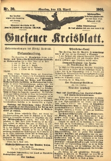 Gnesener Kreisblatt 1905.04.13 Nr30