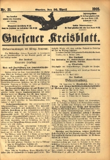 Gnesener Kreisblatt 1905.04.16 Nr31