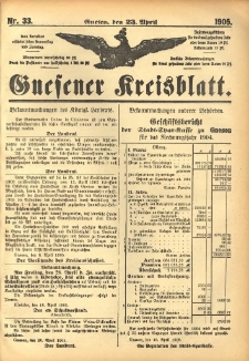 Gnesener Kreisblatt 1905.04.23 Nr33
