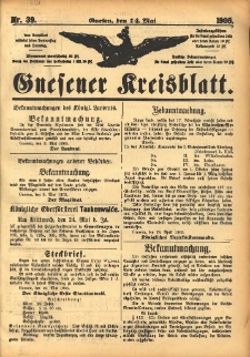 Gnesener Kreisblatt 1905.05.14 Nr39