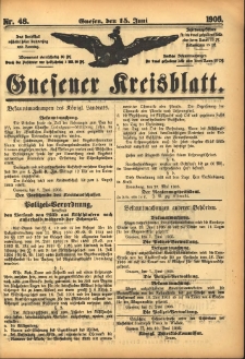 Gnesener Kreisblatt 1905.06.15 Nr48