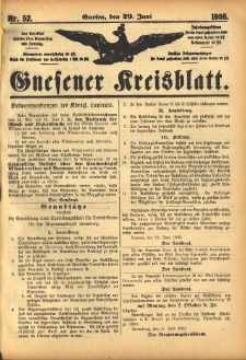 Gnesener Kreisblatt 1905.06.29 Nr52