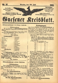 Gnesener Kreisblatt 1905.07.19 Nr57