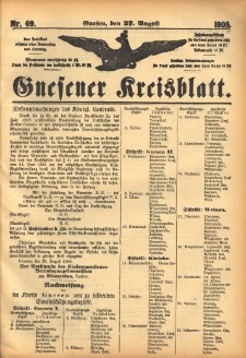Gnesener Kreisblatt 1905.08.27 Nr69