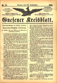 Gnesener Kreisblatt 1905.09.24 Nr77