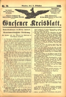 Gnesener Kreisblatt 1905.10.01 Nr79