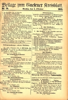 Beilage zum Gnesener Kreisblatt 1905.10.01 Nr79