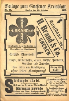 Beilage zum Gnesener Kreisblatt 1905.10.22 Nr85