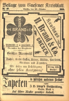 Beilage zum Gnesener Kreisblatt 1905.10.29 Nr87