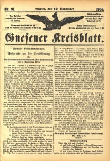 Gnesener Kreisblatt 1905.11.12 Nr91