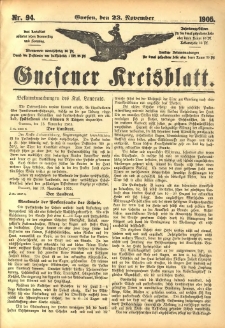 Gnesener Kreisblatt 1905.11.23 Nr94