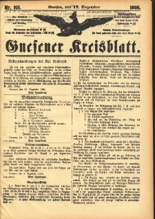Gnesener Kreisblatt 1905.12.17 Nr101