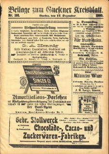 Beilage zum Gnesener Kreisblatt 1905.12.17 Nr101