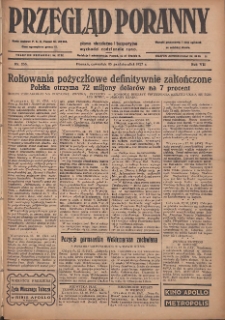 Przegląd Poranny: pismo niezależne i bezpartyjne 1927.10.13 R.7 Nr233