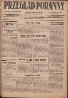 Przegląd Poranny: pismo niezależne i bezpartyjne 1927.10.25 R.7 Nr243