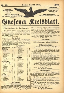 Gnesener Kreisblatt 1906.03.22 Nr23