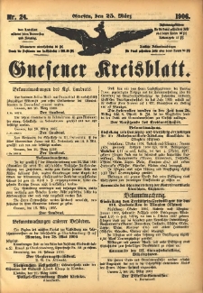 Gnesener Kreisblatt 1906.03.25 Nr24