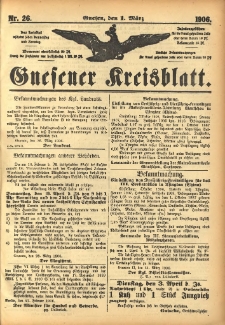 Gnesener Kreisblatt 1906.04.01 Nr26