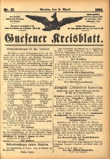 Gnesener Kreisblatt 1906.04.05 Nr27
