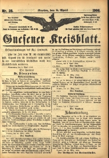 Gnesener Kreisblatt 1906.04.08 Nr28