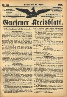 Gnesener Kreisblatt 1906.04.15 Nr30