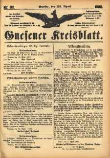 Gnesener Kreisblatt 1906.04.22 Nr32