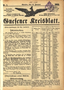 Gnesener Kreisblatt 1906.01.04 Nr1