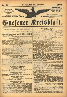 Gnesener Kreisblatt 1906.02.15 Nr13