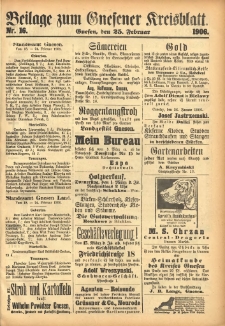 Beilage zum Gnesener Kreisblatt 1906.02.25 Nr16