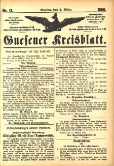 Gnesener Kreisblatt 1906.03.01 Nr17