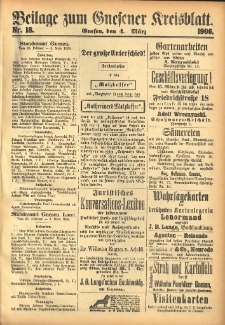 Beilage zum Gnesener Kreisblatt 1906.03.04 Nr18