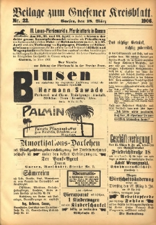 Beilage zum Gnesener Kreisblatt 1906.03.18 Nr22
