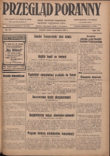 Przegląd Poranny: pismo niezależne i bezpartyjne 1927.11.18 R.7 Nr263