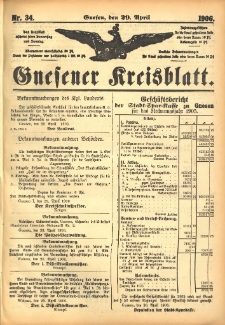 Gnesener Kreisblatt 1906.04.29 Nr34