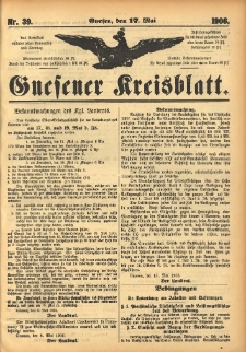 Gnesener Kreisblatt 1906.05.17 Nr39