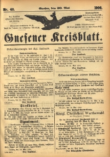 Gnesener Kreisblatt 1906.05.20 Nr40