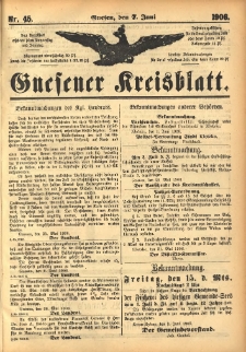 Gnesener Kreisblatt 1906.06.07 Nr45