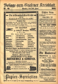 Beilage zum Gnesener Kreisblatt 1906.06.17 Nr48