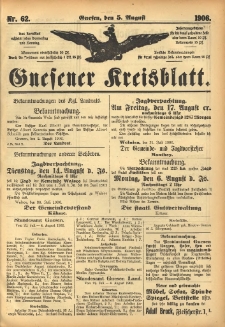 Gnesener Kreisblatt 1906.08.05 Nr62