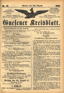 Gnesener Kreisblatt 1906.08.23 Nr67