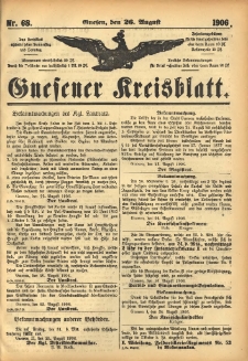 Gnesener Kreisblatt 1906.08.26 Nr68
