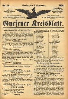 Gnesener Kreisblatt 1906.09.02 Nr70
