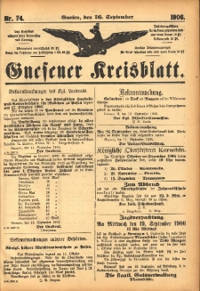 Gnesener Kreisblatt 1906.09.16 Nr74