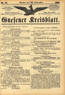 Gnesener Kreisblatt 1906.09.27 Nr77