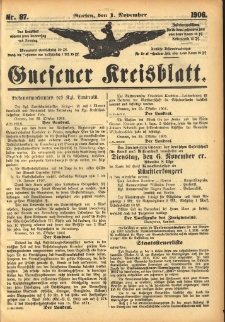 Gnesener Kreisblatt 1906.11.01 Nr87