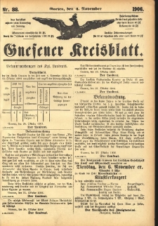 Gnesener Kreisblatt 1906.11.04 Nr88