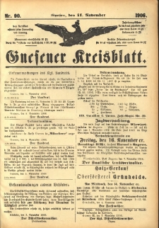Gnesener Kreisblatt 1906.11.11 Nr90