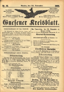 Gnesener Kreisblatt 1906.11.15 Nr91