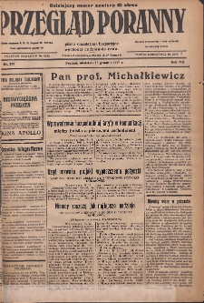 Przegląd Poranny: pismo niezależne i bezpartyjne 1927.12.18 R.7 Nr288