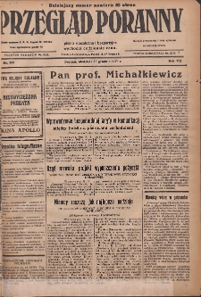 Przegląd Poranny: pismo niezależne i bezpartyjne 1927.12.18 R.7 Nr288